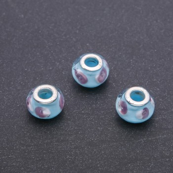 Abalorio Pandora de plástico, diámetro 14×10 mm, agujero de 4,5 mm, pack de 6 piezas