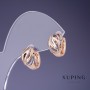 Pendientes Xuping 12x9 mm, baño de oro 18K y rodio