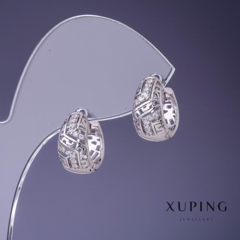 Pendientes Xuping rodio 14×8 mm