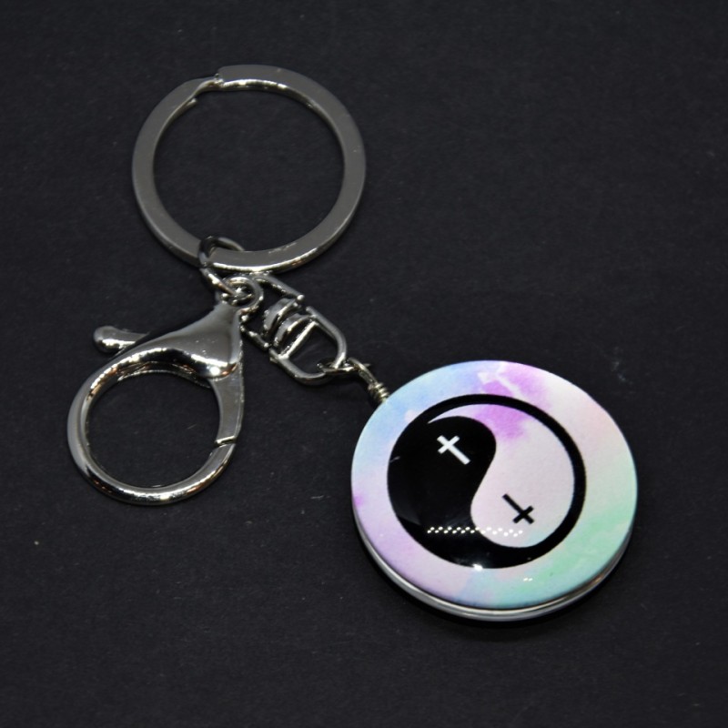 Llavero 'Cruz Yin Yang', longitud 10 cm