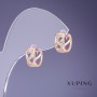 Pendientes Xuping 11x5 mm, baño de oro 18K