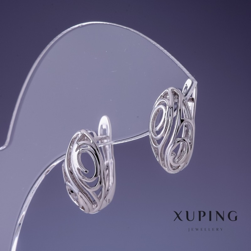 Pendientes Xuping rodio 16x9 mm