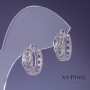Pendientes Xuping rodio con cristales blancos