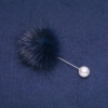 Broche de pelaje azul de nutria, pasador, diámetro 50 mm, longitud 90 mm