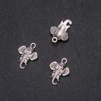Colgante y herraje Elefante 15×22 mm, envasado 20 g, ±16 uds