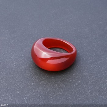 Anillo de cornalina natural, altura 6,5–15 mm, ancho 4–8 mm, diámetro 19 mm