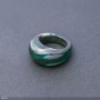 Anillo de ágata verde, piedra natural, altura 6,5–15 mm, ancho 4–8 mm, diámetro 19 mm