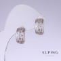 Pendientes Xuping, longitud 15 mm, grosor 8 mm, rodio