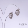Pendientes Xuping, longitud 17 mm, grosor 9 mm, baño de rodio con cristales blancos
