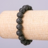 Pulsera de piedra volcánica natural Lava, cuentas esféricas de 8 mm, longitud 18 cm, con goma elástica