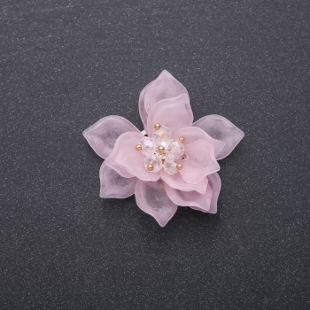 Parche decorativo Flor de Loto acrílico rosa, diámetro 40 mm