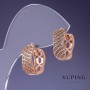 Pendientes Xuping 16x7 mm con baño de oro de 18K