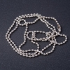 Precio por paquete de 10 piezas. Cadena plateada tipo token de bisutería, longitud 50 cm, diámetro 2,5 mm