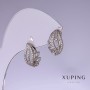 Pendientes Xuping con cristales blancos, baño de rodio