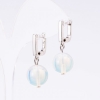 Pendientes «Elegante» con piedra lunar, diámetro 14 mm, longitud 3 cm