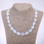 Collar de piedra lunar ovalada, 13×18 mm, longitud 45 cm