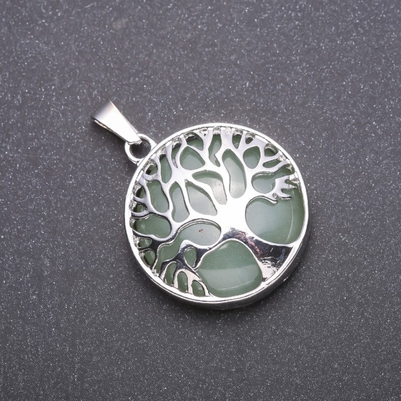 Colgante «Árbol» con nefrita natural, diámetro 27 mm