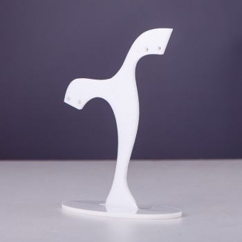 Soporte para bisutería de plástico blanco, 7 cm de altura y 7 cm de ancho