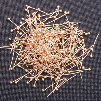 Accesorio de alfiler con cabeza bola dorada, longitud 40 mm, 390 g