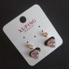Pendientes Xuping Corazones con cristales rosados de 20x10 mm, baño de oro 18K y rodio
