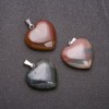 Colgante «Corazón» de ágata musgosa natural 28×19×19 mm (+-)