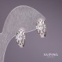 Pendientes Xuping con piedras blancas 8×15 mm, rodio