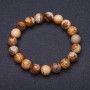 Pulsera elástica de jaspe paisajístico, cuentas de 8 mm+