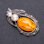 Broche forjado «Ámbar» 62×32 mm metal gris