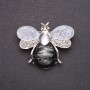 Broche Abeja 'Ámbar' gris 46×38 mm, metal gris