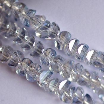 Cuentas de cristal al estilo Swarovski, transparentes incoloras, diámetro 6×4 mm, hilo de 50 cm