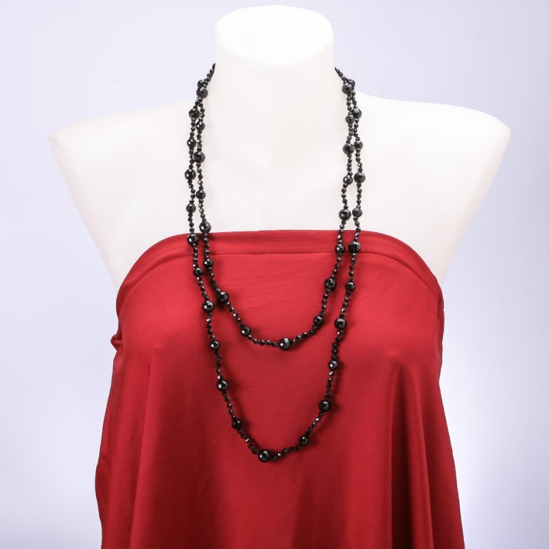 Collar largo de ágata, 150 cm de longitud