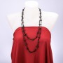 Collar largo de ágata, 150 cm de longitud