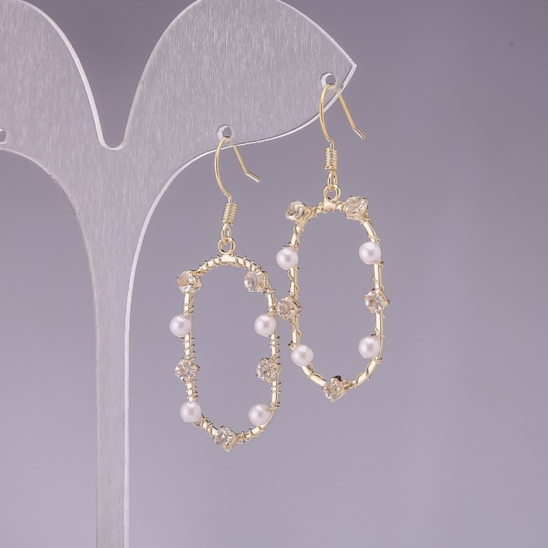 Pendientes de plata 925 con cuentas blancas
