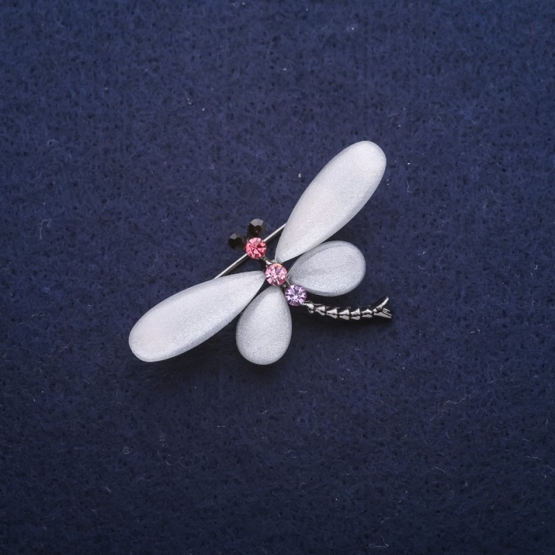 Broche Libélula 45×25 mm blanco