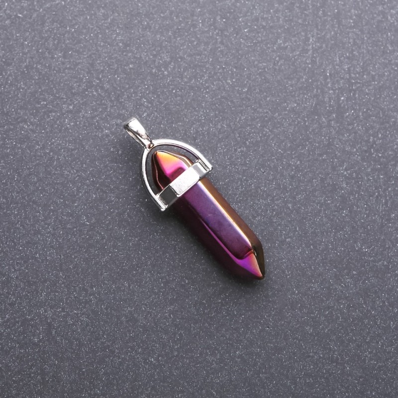 Colgante hexagonal morado 'Gasolina' 8x35x40 mm