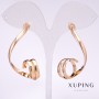 Pendientes Xuping espirales 45×8 mm, baño de oro 18K