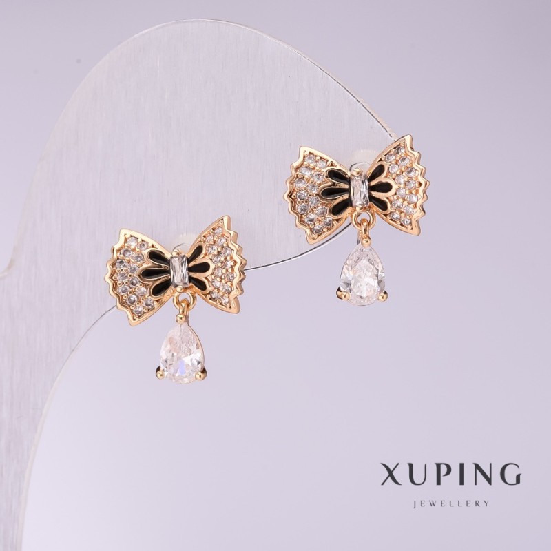 Pendientes 925 «Lazos» 13×15 mm, baño de oro