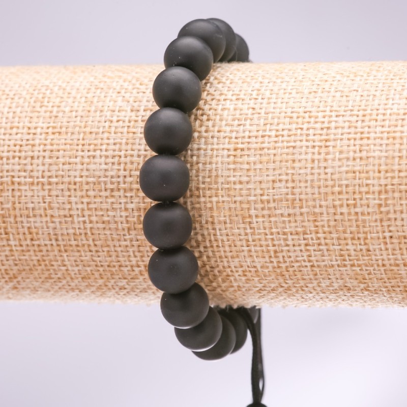 Pulsera de shungita con cierre ajustable, diámetro de 10 mm