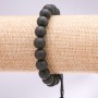 Pulsera de shungita con cierre ajustable, diámetro de 10 mm