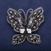 ¡Rebajas! Broche de mariposa con strass gris 55x57 mm en metal plateado