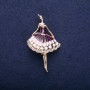 Broche de bailarina con esmalte violeta