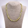 Collar de turquesa amarilla, bolas lisas, diámetro 8 mm, longitud 46 cm