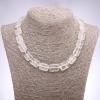 Collar de cristal de roca rectangular, 13×18×6 mm, longitud 45 cm+