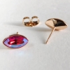 Pendientes Xuping de botón con cristales Swarovski, en forma de grano, color rojo, azul camaleón, diámetro 6×11 mm, baño de oro