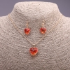 Conjunto «Corazón» multicolor rojo y amarillo, colgante 19×16 mm y pendientes 27×13 mm, longitud 50 cm