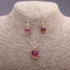 Juego «Corazón» multicolor amarillo y rosa Colgante 19×16 mm y Pendientes 27×13 mm, longitud 50 cm