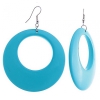 Pendientes colgantes de aro Congo con turquesa, 75×53 mm