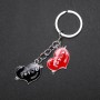 Llavero con forma de corazón, color plata metalizado