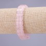Pulsera de cuarzo rosa con eslabones de 10×14 mm (±) con elástico