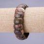 Pulsera elástica de jaspe Picasso con eslabones de 11×19 mm (±)